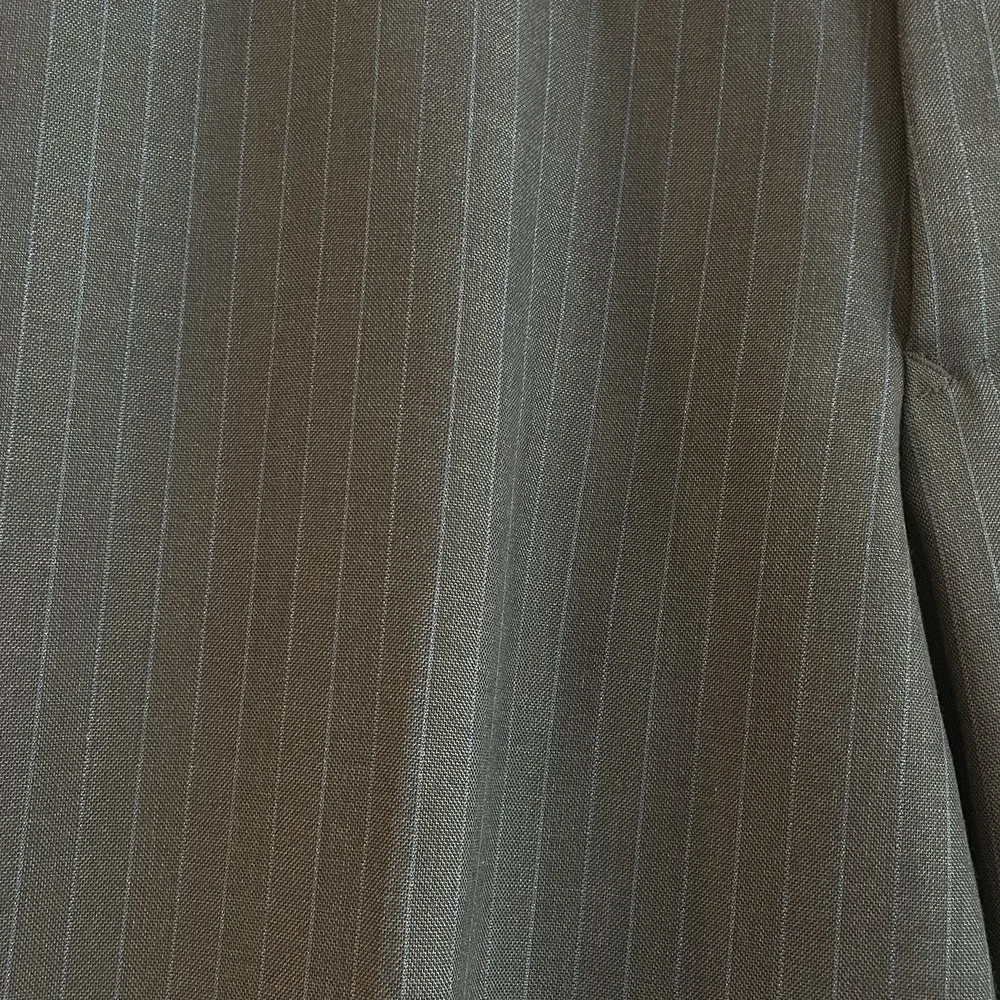 Angelo Rossi Mens Trousers Slacks Pants Suit Gray With Blue Pin‎ Stripe 35 x 30